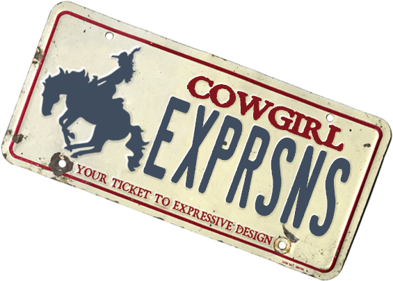 Cowgirl Expressions - Antique License Plate