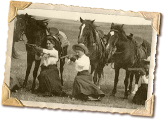 Antique Photo of Cowgirl on Bucking Horse